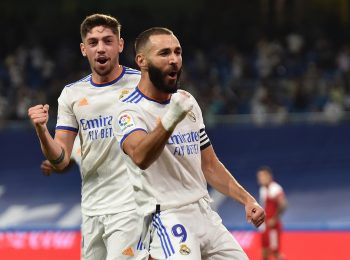 Benzema on a hat-trick, Camavinga scores on debut as Real go top of La Liga